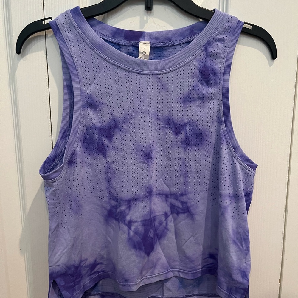 Lululemon Athletica Rain Stripe Marble Dye Charged Indigo Tank Top
